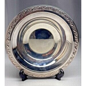 Sheridan Silverplate 11.25" Serving Bowl Leaf Foliate Rim